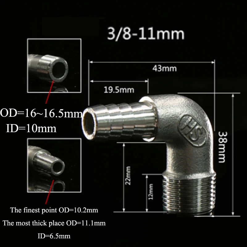 1/" 3/8" 1/" 3/4" " BSPT Мужской x 8/10/12/25 мм шланг хвост Barb 90 градусов локоть 304 нержавеющей трубы разъем воды газойль