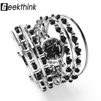 

GEEKTHINK Bohemian Style Luxury Brand Quartz Watch Women Bracelet Ladies Casual Dress Steel band Clock Female Girls Wristwatch