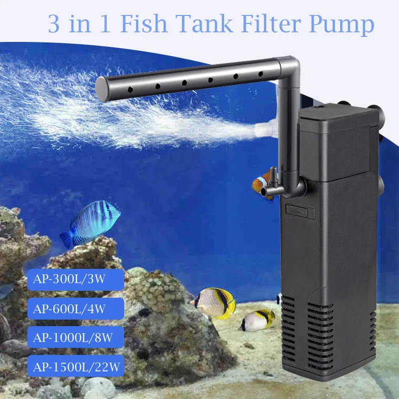 Водный спрей потока биологический фильтр питания насос 3 Вт/4 Вт/8 Вт/22 Вт 3 в 1 аквариум погружной фильтр внутренний фильтр для аквариума