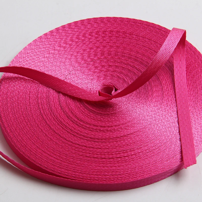 pink color nylon herringbone grosgrain ribbon binding 1cmin bing