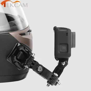 

Gopro Accessories 4 Ways Turntable Button Mount Go Pro Hero 4 5 6 7 SJCAM SJ4000 EKEN H9 H9R Motorcycle Helmet Chin Bracket arm