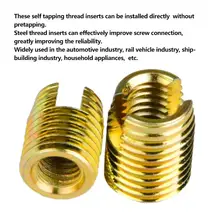 60Pcs/set Thread Repair Insert 302Type Carbon Steel Self-tapping Thread Inserts Accessories thread repair tools thread repair file file repair teeth marine hardware tools thread correction tools