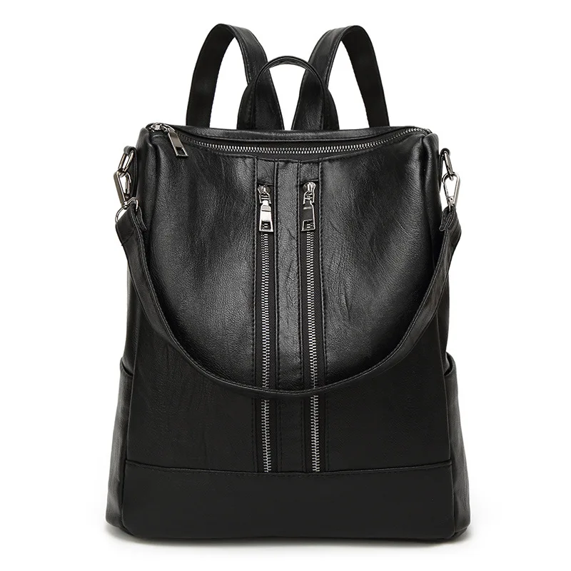 

2017 New Arrival  Women Backpack Simple Casual School Bag PU Leather Backpack Girl's School Daily Bag