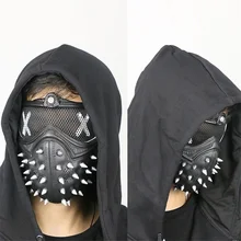 Máscara punk chave de halloween, máscara de rebite para cosplay, máscara de meia face, látex, festa, adereços