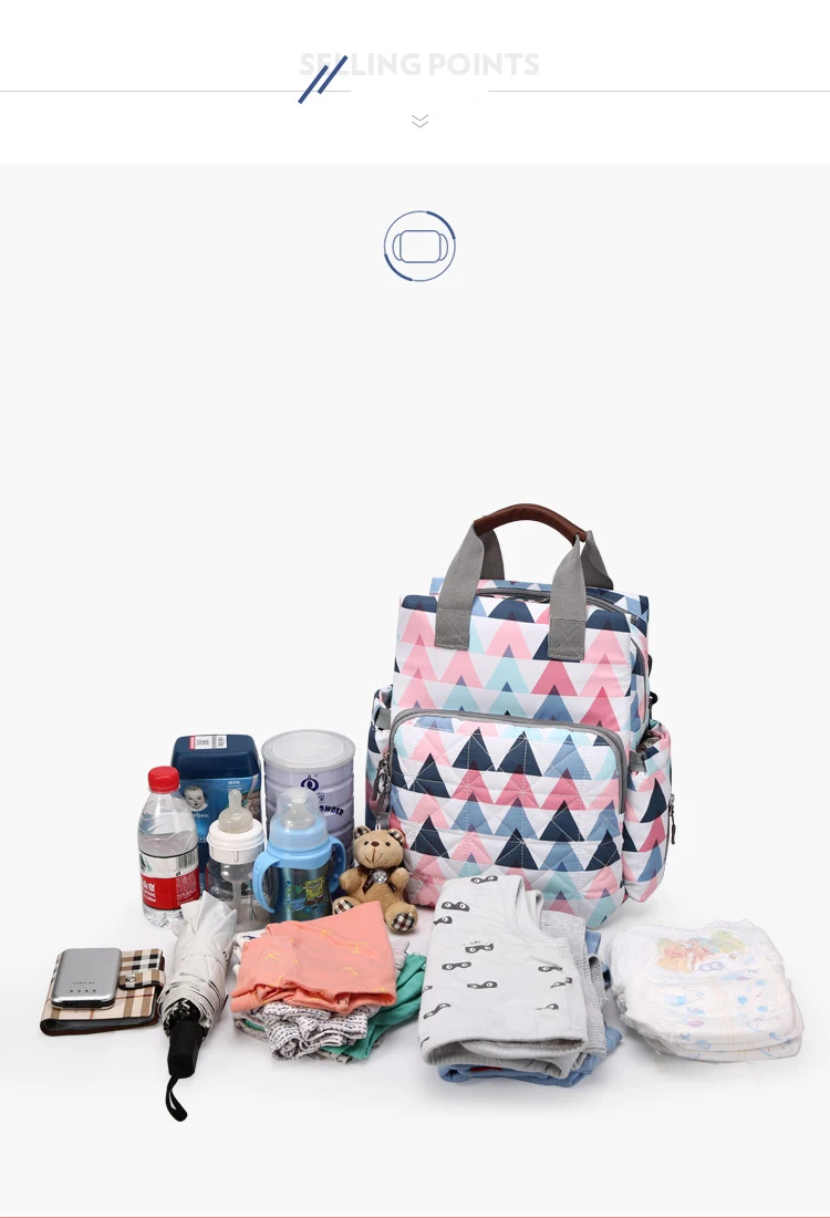 Новая водонепроницаемая сумка для подгузников для мам, рюкзак для подгузников для мам, органайзер для детских колясок с принтом, сумка для пеленания для ухода