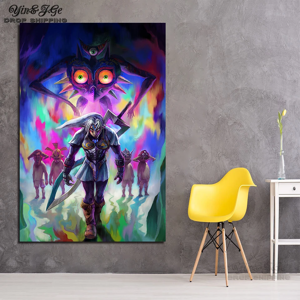 

Canvas Wall Art Printed Modular Picture 1 Piece The Legend Of Zelda Majoras Mask Painting Abstract Game Poster Home Decoration