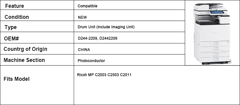 3 Ricoh mp c2003 drum unit
