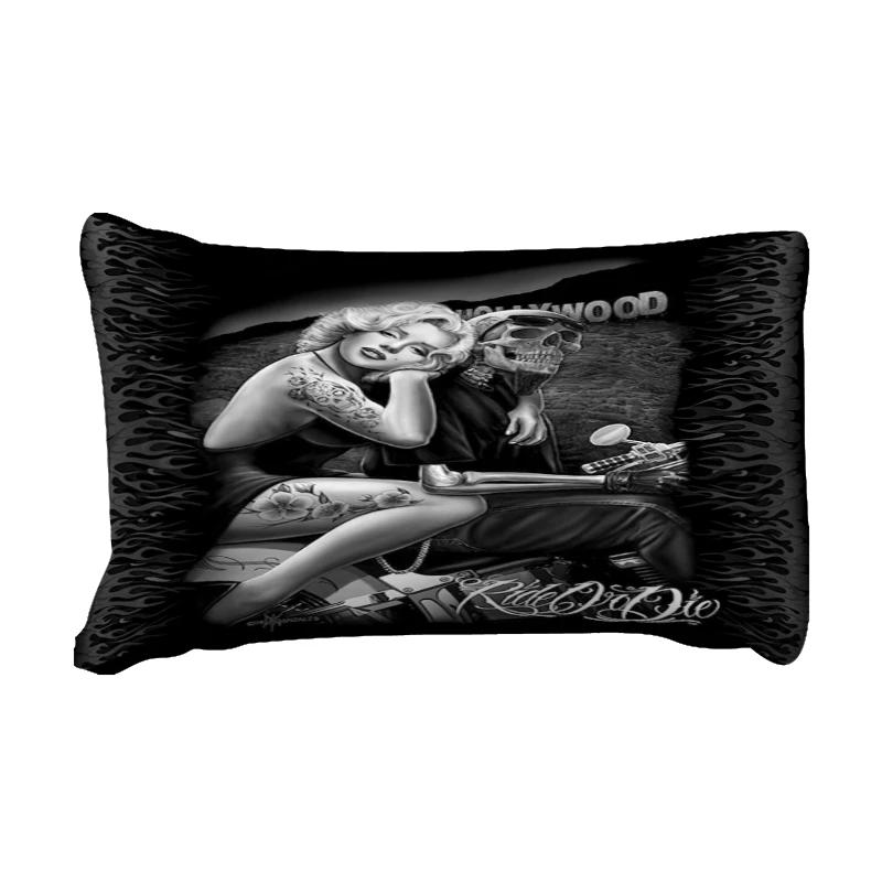 3d Marilyn Monroe skull Motorcycle Bedding set Duvet Cover Bed Set Twin queen king size home textile