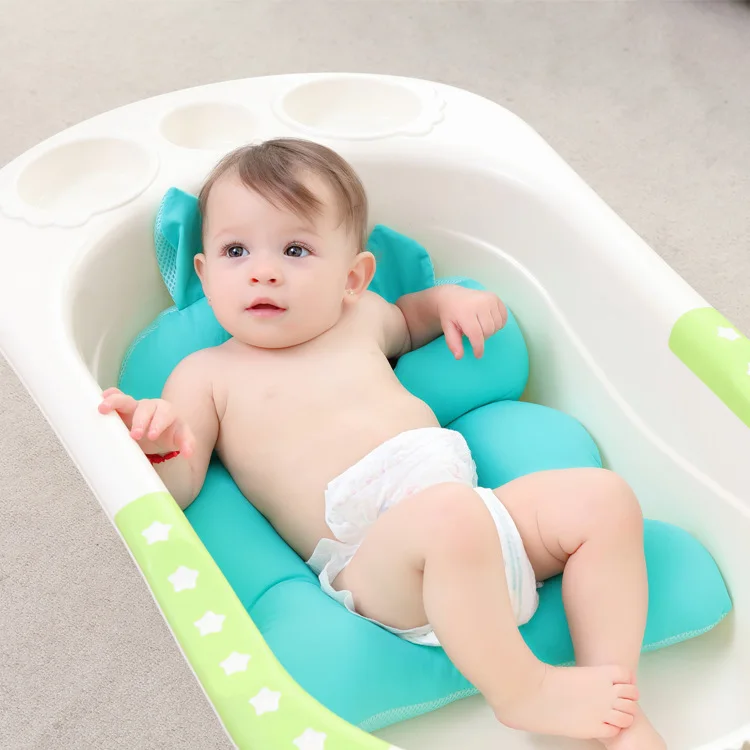 Portátil do Bebê Banho de Chuveiro Colchão de ar Suporte de Segurança de Segurança Desenhos Animados Infantil Cama Almofada Anti-slip Mat Banheira Recém-nascidos Macio Travesseiro 2 Cheap Banheiras de bebê