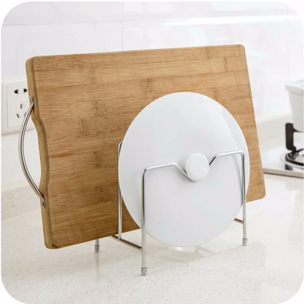 

Stainless Steel Pot Rack Kitchen Chopping Board Lid Pot Pan Storage Shelf Drain Tableware Shelves Cooking Tools Holder