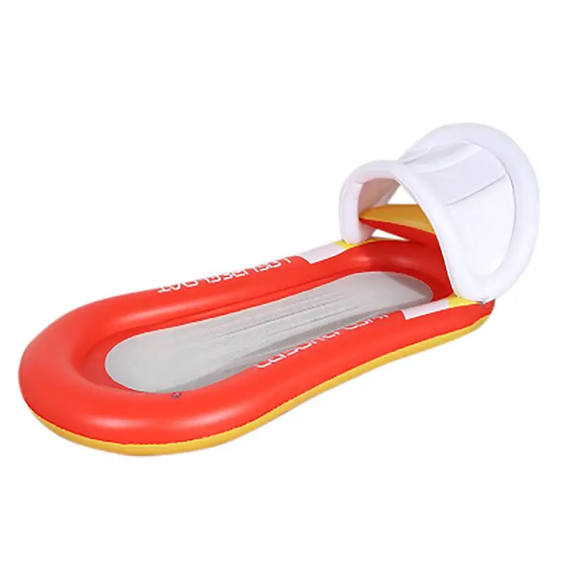 

swimming floating durable inflatable Sunshade Single Recliner Air Mattress For Swimming Water Sports Floating Sleeping Bed Chair