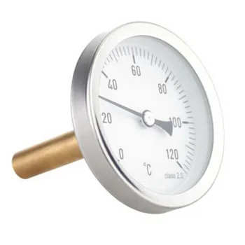 

0-120C 63mm Dial Horizontal Thermometer Aluminum Temperature Gauge Meter Liquid Water IP55