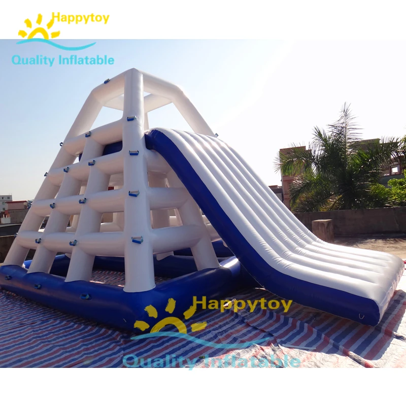 

Heat sealed inflatable floating water slide for water games