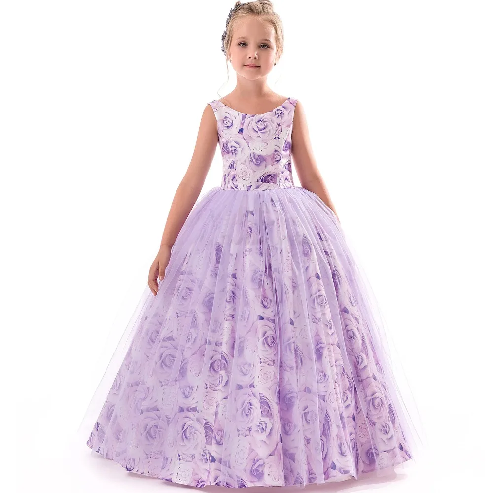 Детское платье; свадебное платье с цветочным узором для девочек; красивое пышное платье принцессы с вышивкой для девочек; платье для дня рождения, вечеринки, выпускного вечера