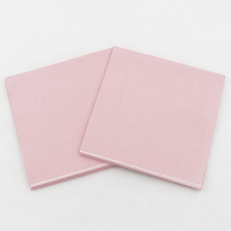 [RainLoong] однотонные бумажные салфетки декупаж печатные напитки события и салфетки из ткани для вечеринок украшения салфетки - Цвет: baby pink