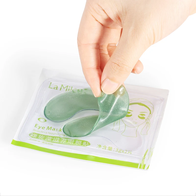 

5packs=5pairs LAMILEE Eyes Skin Care Green Spirulina Gel Eye Collagen Crystal Patch Dark Circle Anti-Wrinkle