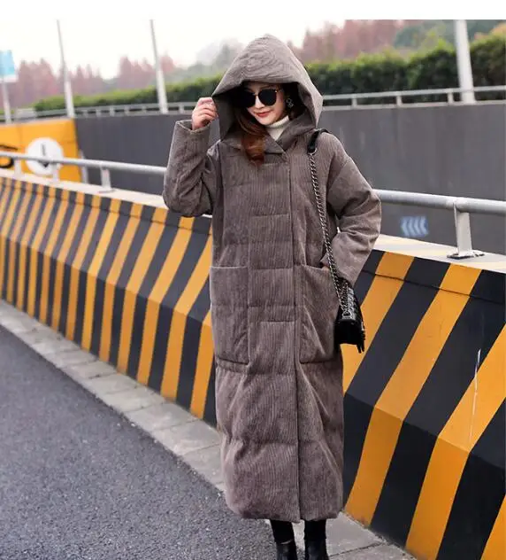 Women Winter Down Coat Large Collar Warm Down Coat Women Long Winter Coat
