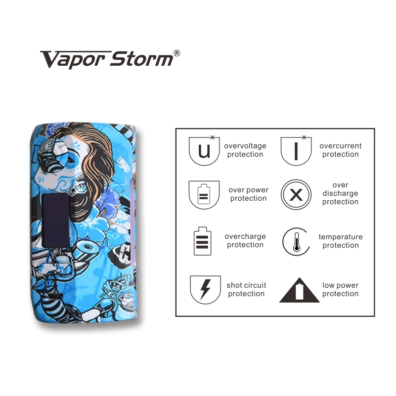 Vapor Storm Storm230 Box Mod Bypass 200W VW TC Vapes Fashion Mod Support Dual 18650 Battery Electronic Cigarette RDA RBA RDTA 08