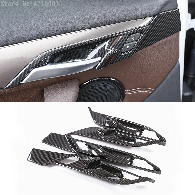 Углеродное волокно ABS хром Внутренняя дверь чаша крышка отделка для BMW X1 f48 2016-2018 X2