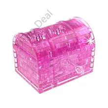 Eboyu(TM) 2 шт.* DIY 3D Crystal Puzzle с подсветкой-сундук с сокровищами Роза(розовый+ оранжевый