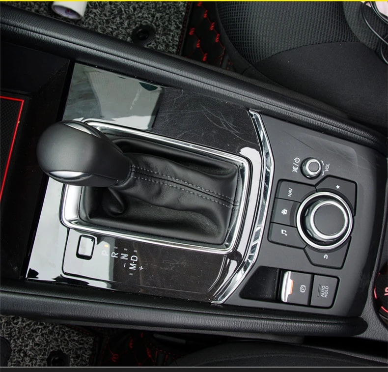 Для Mazda CX-5 CX5 CX 5 ABS хромовое углеродное волокно автомобиля Средний CD центр управления салонные аксессуары в полоску