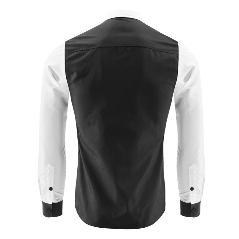 Платье 2018 Для мужчин s Slim Fit Chemise Homme классический шить тенденция торговли футболка