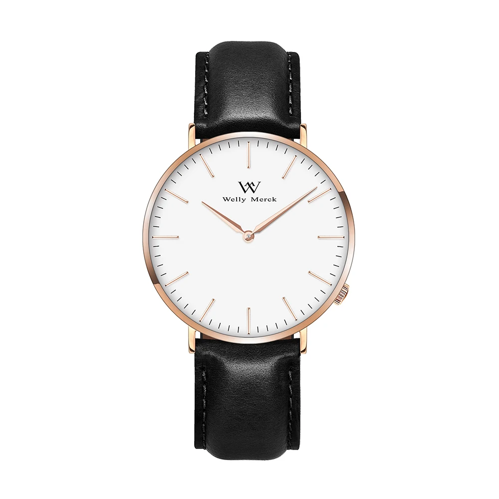 

Luxury Brand Welly Merck Women Business Watches Fashion Leather Casual Quartz Watch