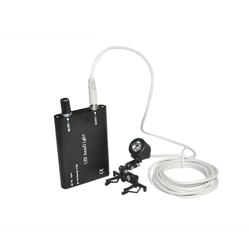 

Portable Black Head Light Lamp for Dental Surgical Medical Binocular Loupe + Case