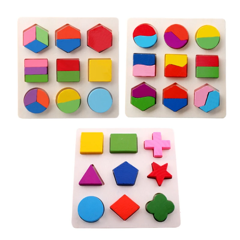 Baby Wooden Geometry Educational Kids Puzzle Learning Toys Montessori Early Toy