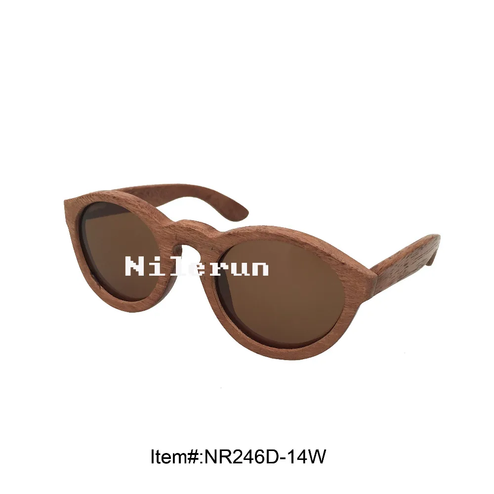 

round natural solid wood sunglasses