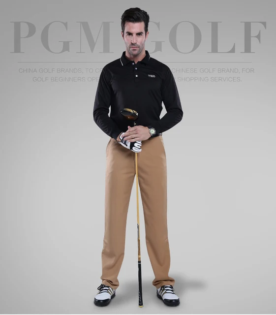 PGM Mens Autumn & Winter Long Sleeve, Mens Golf Apparel Workout Shirt