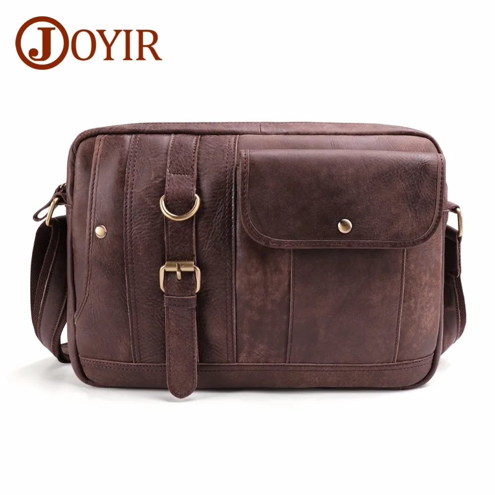 

JOYIR Genuine Leather Men Bags Vintage Messenger Bags Cow Leather Men Shoulder Bag Casual Male Small Briefcases Crossbody Bags