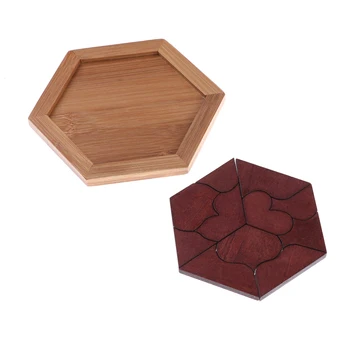 

Wooden Heart-shaped Tangram Jigsaw Board Educational Early Learning Wooden Puzzles Game Toy