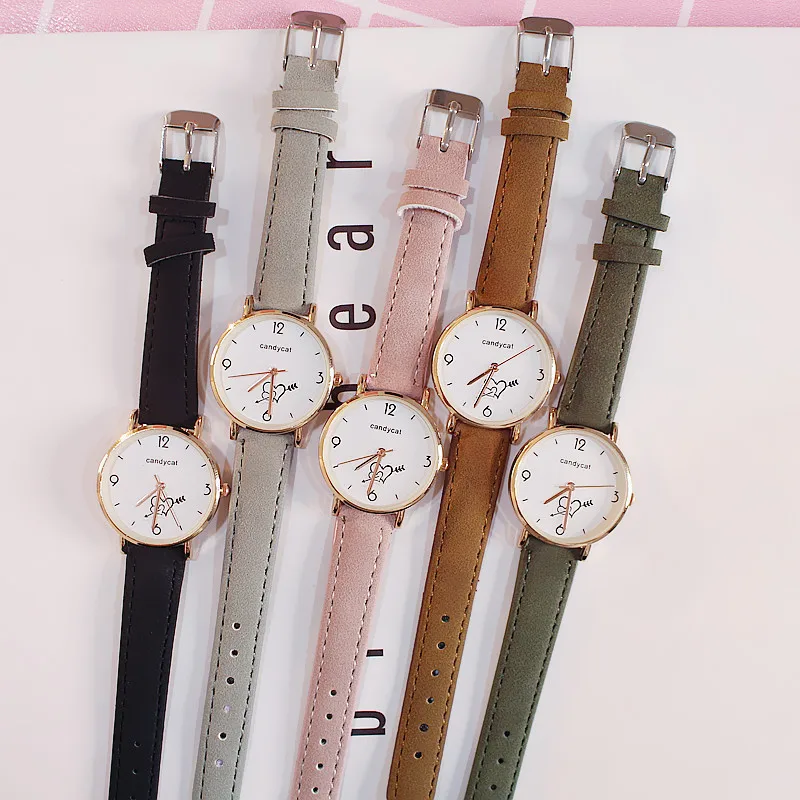 

Top quality ladies watches luxury brand CandyCat girls quartz wristwatches life waterproof sports leather strap women watch gift