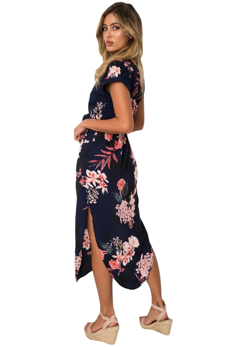 Navy-Pink-Floral-Print-Pencil-Dress-LC610089-5-3