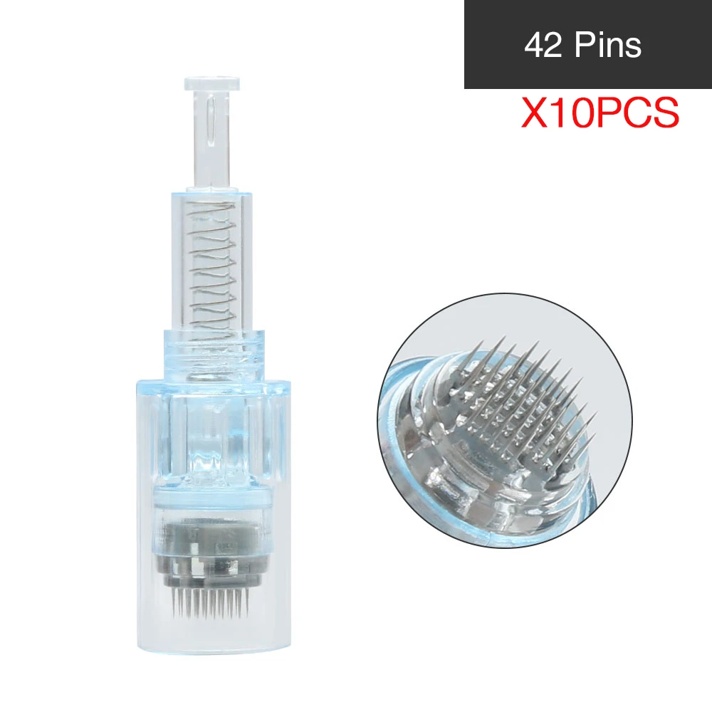 Dr. pen иглы картридж иглы наконечники электрические X5W микро Дерма самонаборный штамп терапия перманентные инструменты для красоты кожи - Цвет: 42 Pins