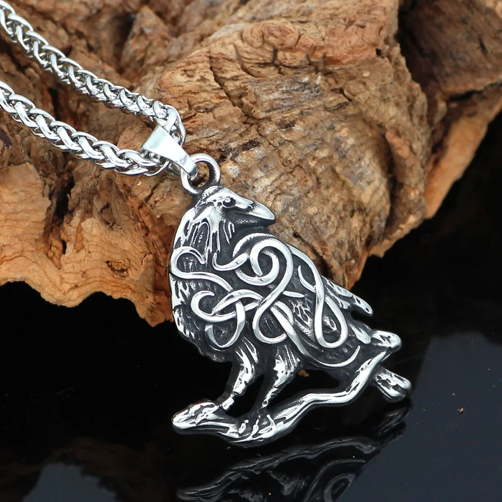 Скандинавский Викинг odin raven amulet ожерелье из нержавеющей стали|Ожерелья с