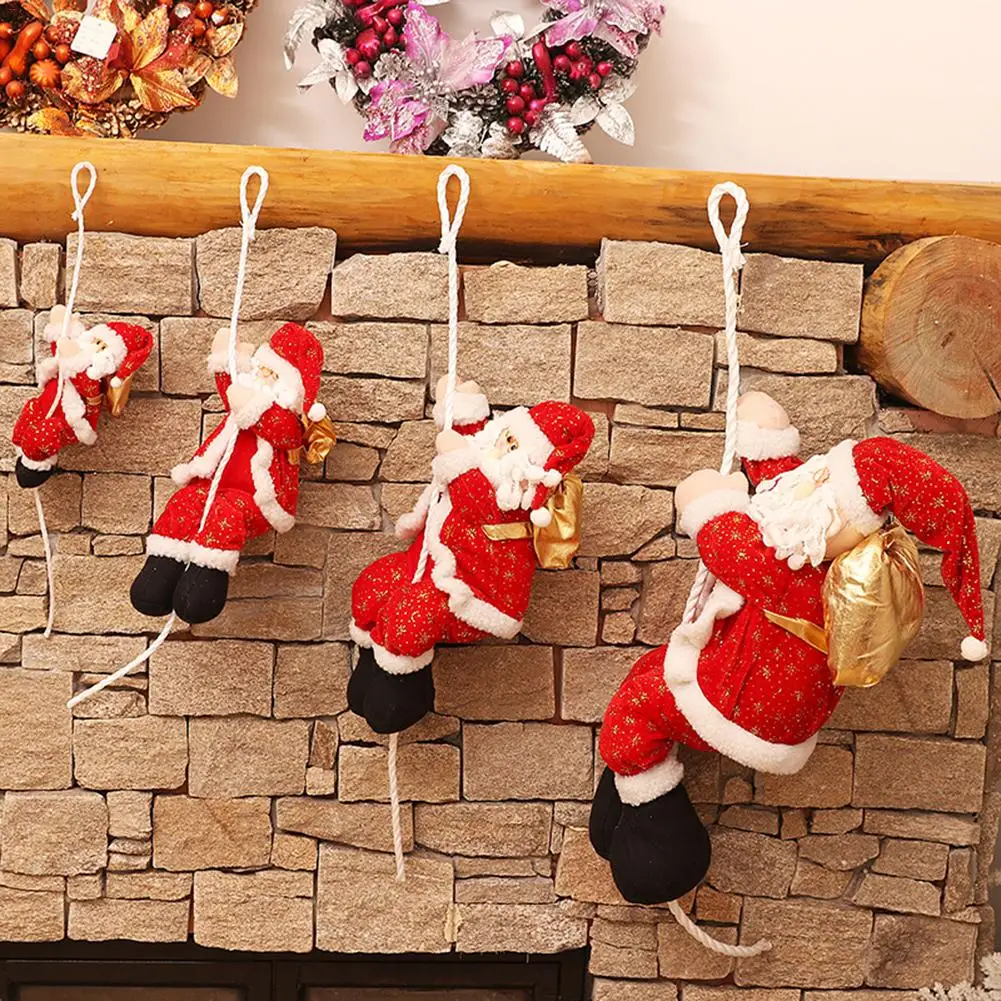 

High Quality 30/40/50cm Christmas Decoration Cartoon Fabrics Santa Claus Market Showcase Decor House Christmas Tree Sale