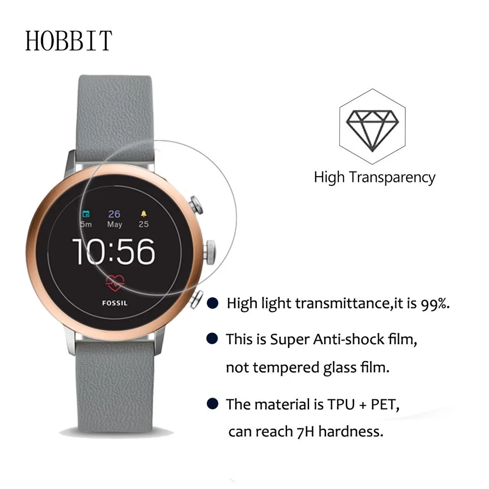 3 Упак. 5H нано Взрывозащищенный экран протектор для Fossil Q Venture HR Gen 4 высокой