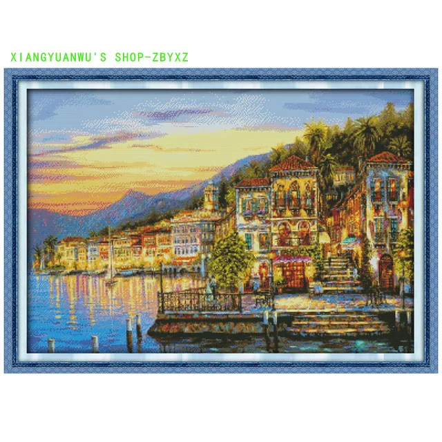 

e Streetlights Came on Every Night Counted Cross Stitch 11CT 14CT Cross Stitch Set Cross-stitch