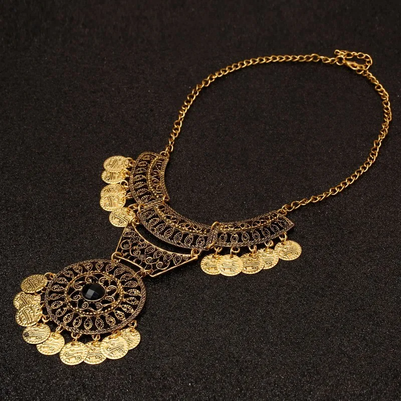 ZOSHI Gypsy, богемное винтажное ожерелье с монетами, турецкое Биб ожерелье, Женское Ожерелье, s& Кулоны, ювелирное изделие