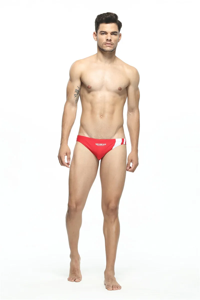 Бренд SEOBEAN сексуальные мужские плавки для плавания одежда для плавания мужские палавательные трусики на низкой талии трусы нейлоновые плавки для мужчин s купальный костюм