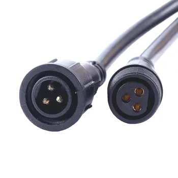 

3Core 3pin Black Pigtail Plastics Waterproof IP65 LED Connector Male Female for 3528 5050 LED Strip Light, Applicable 18AWG 0.75