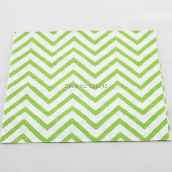 

80pcs Cheap Decorative Birthday Christmas Wedding Holiday Green Chevron Paper Napkins Party,3 Days Delivery on Orders over $100
