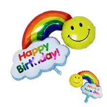 С Днем Рождения Надувные Воздушные шары большой воздушный шар-смайлик день рождения, детский душ вечерние свадебные украшения двойное лицо