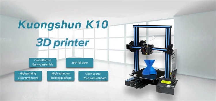 Kuongshun K10 Open Source High PFrinting Accur Good Adhesion Platform 220*220*260 Fast Assembly 3D Printer