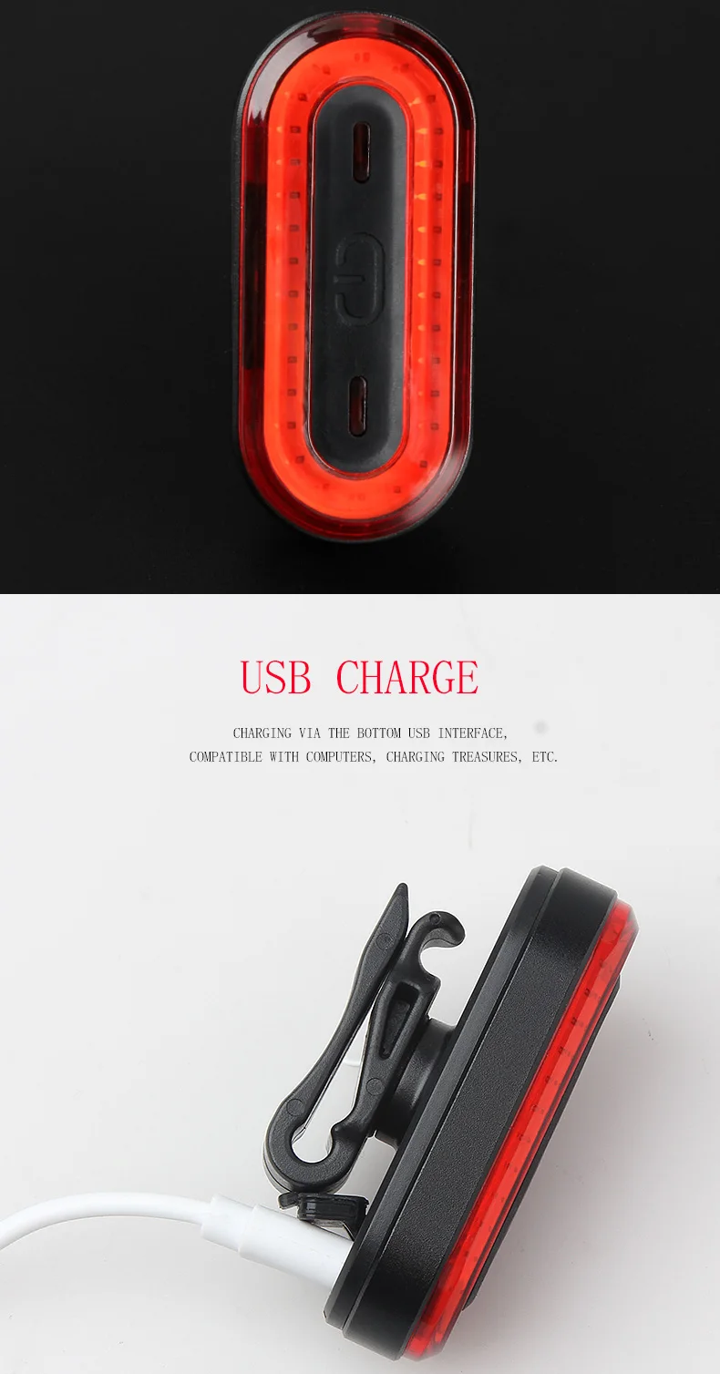 Excellent USB Rechargeable Bicycle Rear Light Cycling LED Taillight  Back Lamp for Bicycle sign folding bike accessories  led bike light 6