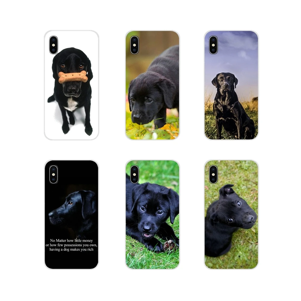 For Samsung Galaxy S3 S4 S5 Mini S6 S7 Edge S8 S9 S10 Lite Plus Note 4 5 8 9 Soft Cover Bag Labrador Black Dog Puppy Puppies Art | Мобильные
