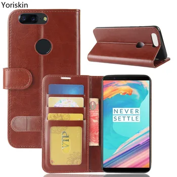 

For Oneplus 5T Magnetic Flip Stand Wallet Leather Phone Case For Oneplus 5T Crazy Horse Skin Card Slots Holder Bag Accessories