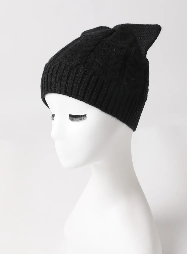 Новинка года. Женская вязаная шапка из кашемира Skullies Beanies. Теплая зимняя шапка на каждый день. Цвет: черный, серый, бежевый, хаки